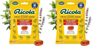 Ricola Sugar Free Original Natural Herb Cough Drops, 45 Count, Cough Suppressant & Throat Relieving Drops with Naturally Sourced Menthol, Pleasing Taste