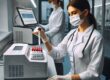 Healthcare worker performing PCR diagnostics in a laboratory setting