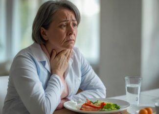 What causes trouble swallowing?